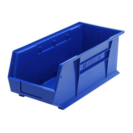 Quantum Storage Systems 80 lb Hang & Stack Storage Bin, Polypropylene, 8-1/4 in W, 7 in H, Blue, 18 in L QUS248BL